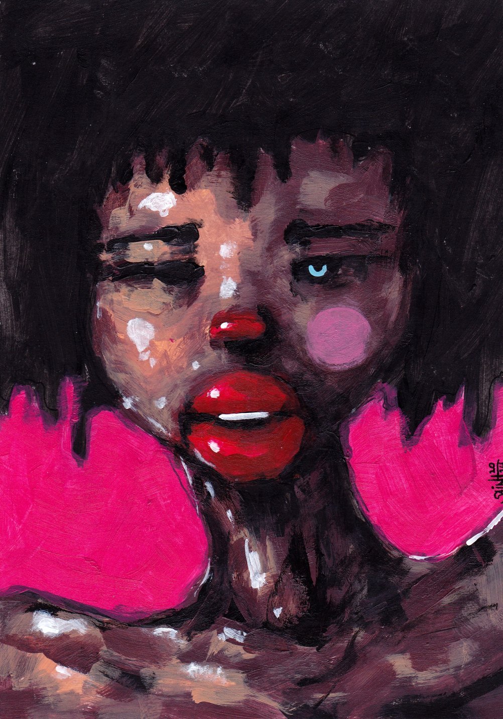Mrs. Afro girl. 15х21 см.