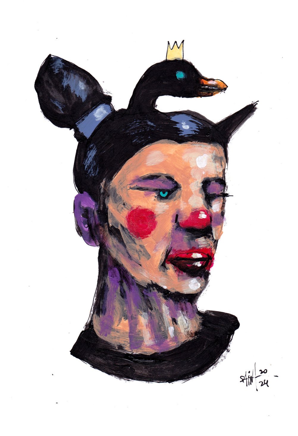 Mrs. Black swan. 15х21 см.