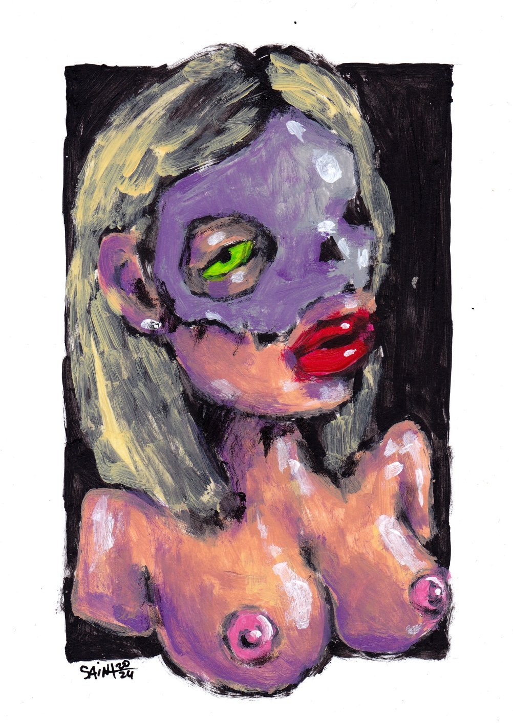 Mrs. Blond zombie. 15х21 см.