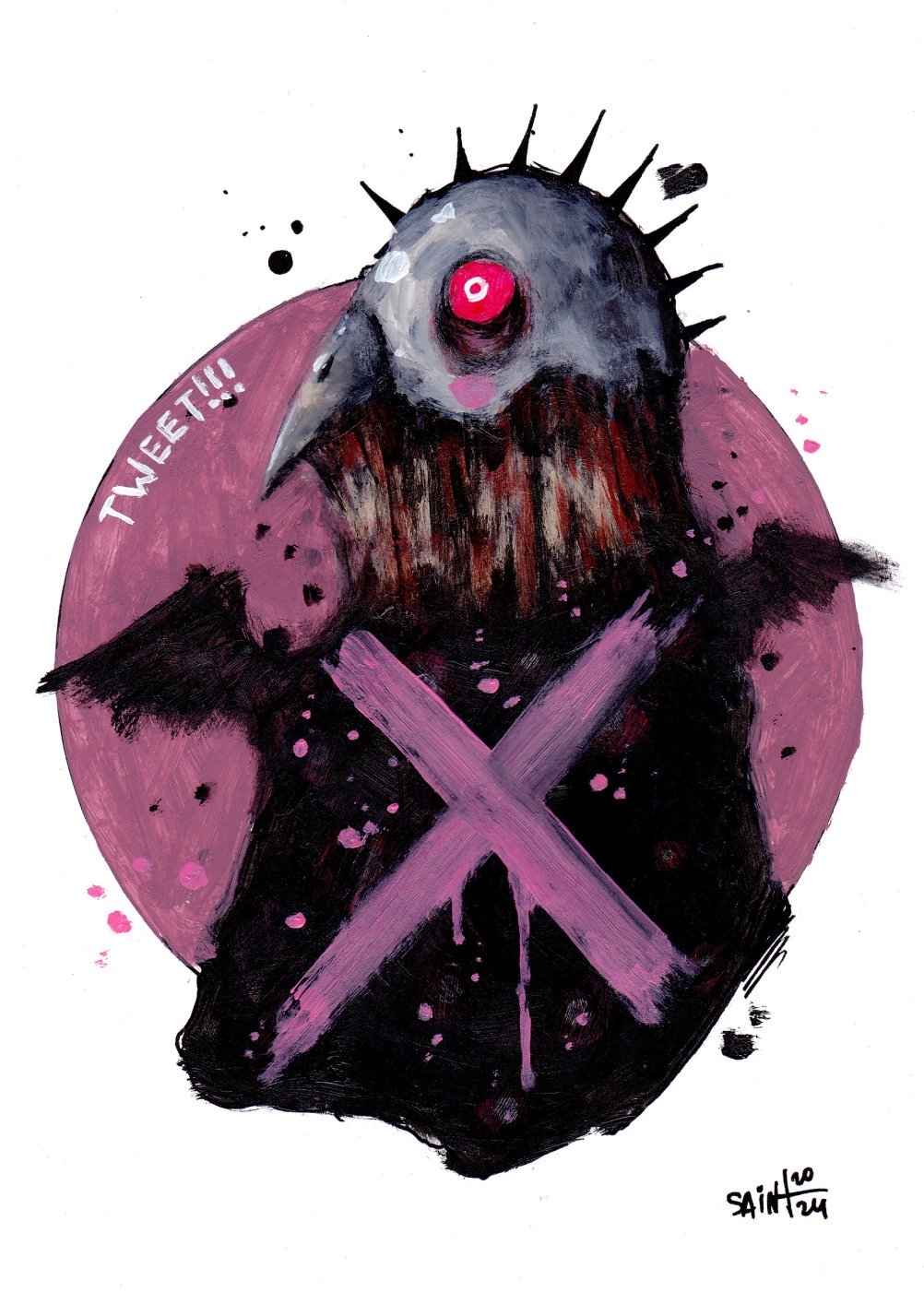 Mr. Xbird. MMXXIV. 15х21 см.