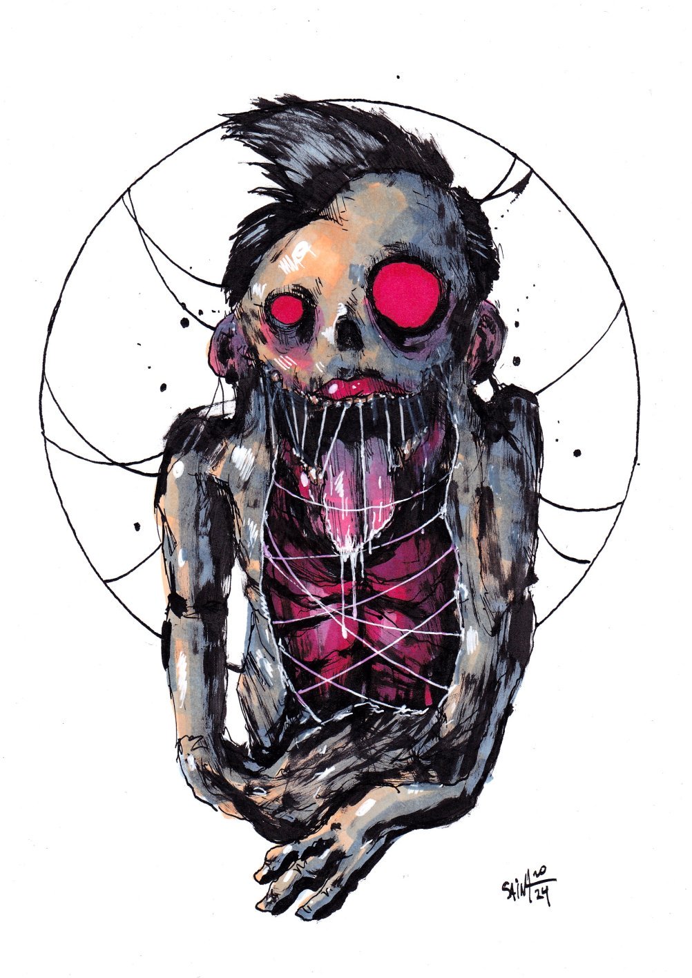 Mr. Red eyes. MMXXIV. 15х21 см.