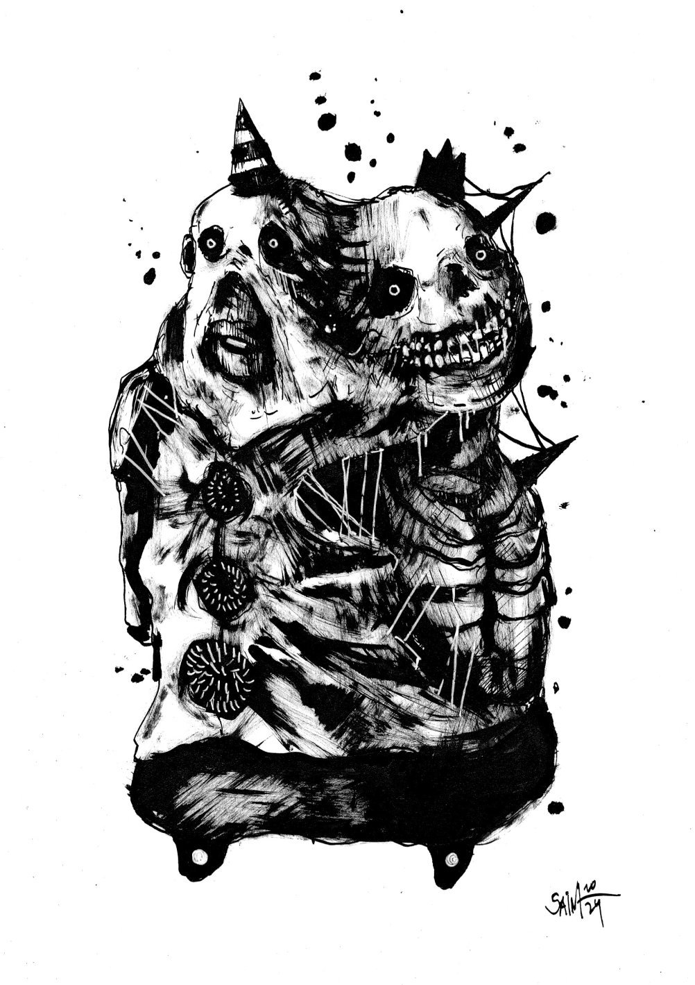 Mr. Clown oboroten. MMXXIV. 15х21 см.