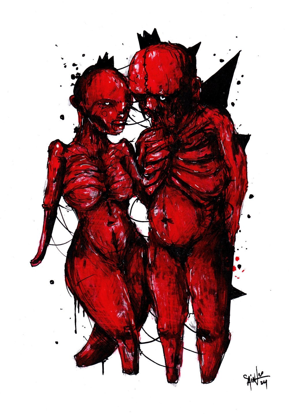 Mr. Mrs. Red. MMXXIV. 15х21 см.