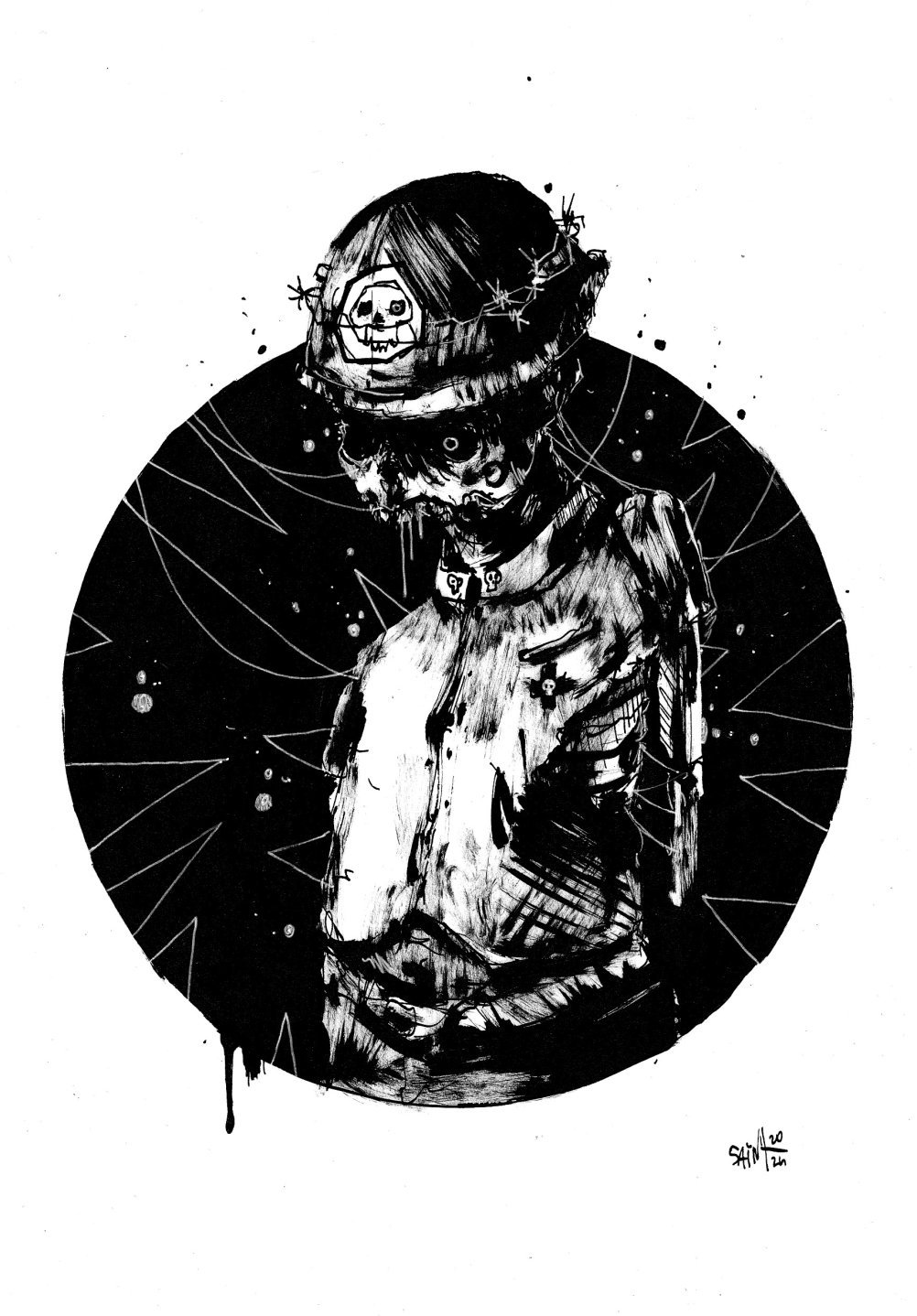 Mr. Zombie army ink. 15х21 см.